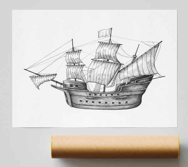Pirate Ship Ahoy Print