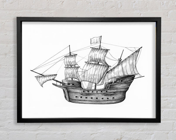 Pirate Ship Ahoy Framed Print
