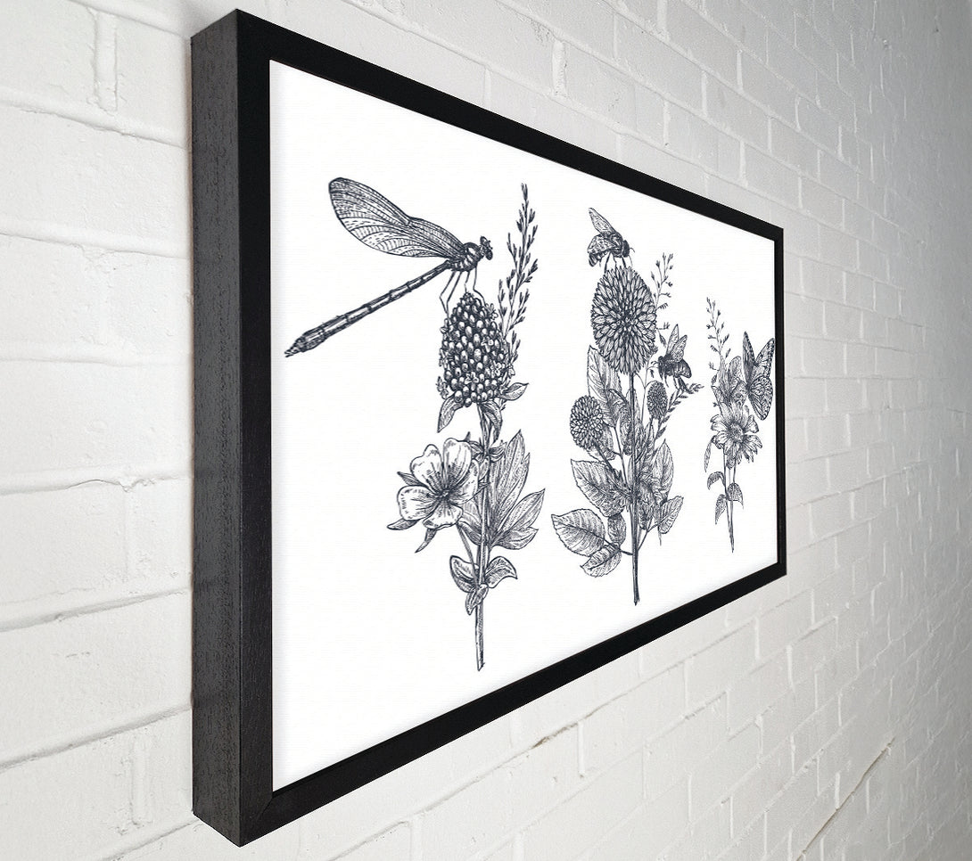  A Canvas Print of Britain'S Dragonfly And Plants Canvas Wall Art