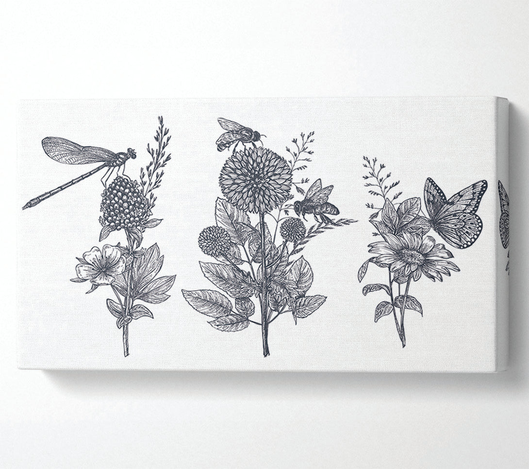  A Canvas Print of Britain'S Dragonfly And Plants Canvas Wall Art