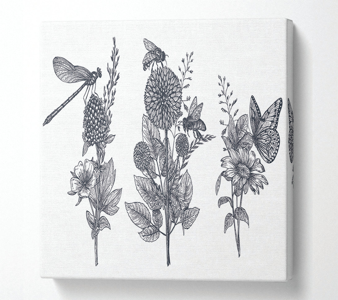  A Canvas Print of Britain'S Dragonfly And Plants Canvas Wall Art