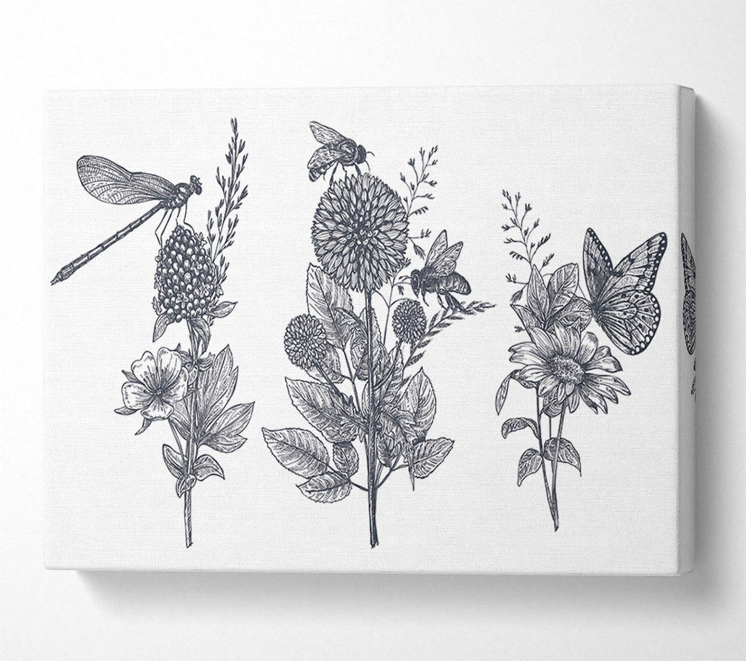 A Canvas Print of Britain'S Dragonfly And Plants Canvas Wall Art