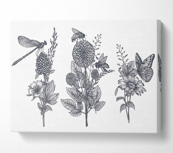  A Canvas Print of Britain'S Dragonfly And Plants Canvas Wall Art