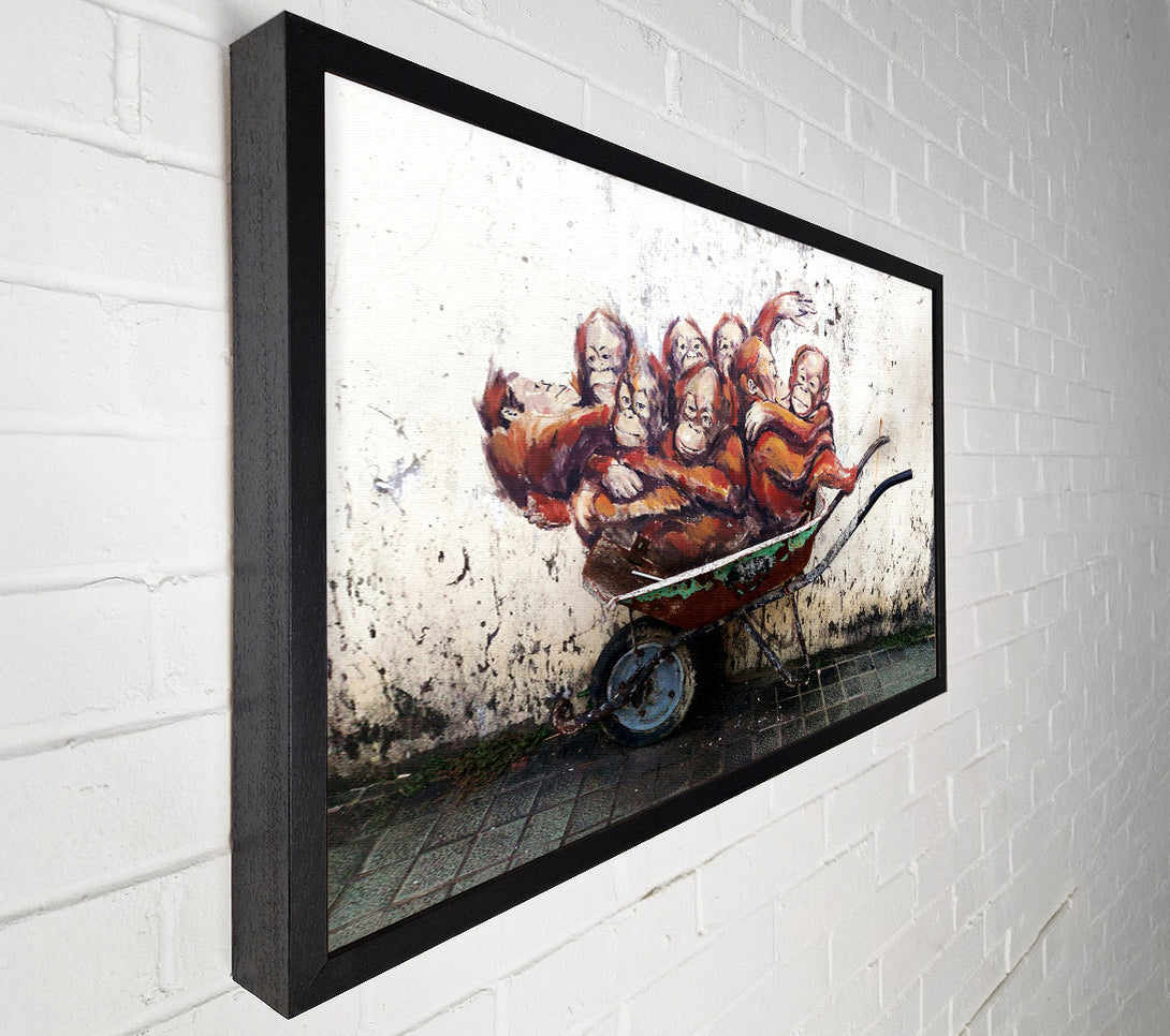  A Canvas Print of Orangutans In A Wheelbarrow Canvas Art