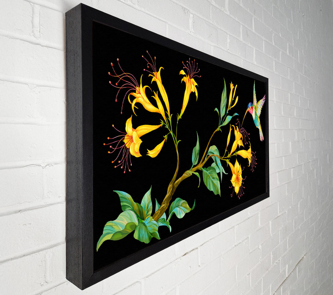  A Canvas Print of Trumpet Flower Hummingbird Canvas Wall Art