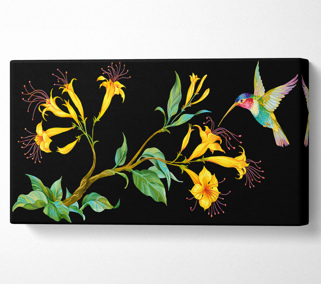  A Canvas Print of Trumpet Flower Hummingbird Canvas Wall Art