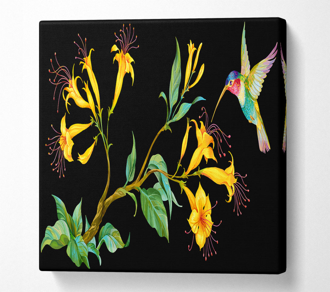  A Canvas Print of Trumpet Flower Hummingbird Canvas Wall Art