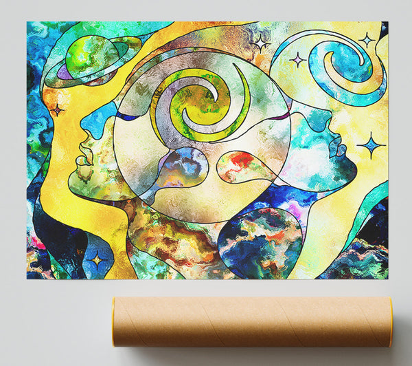 The Faces Of Time And Space Print