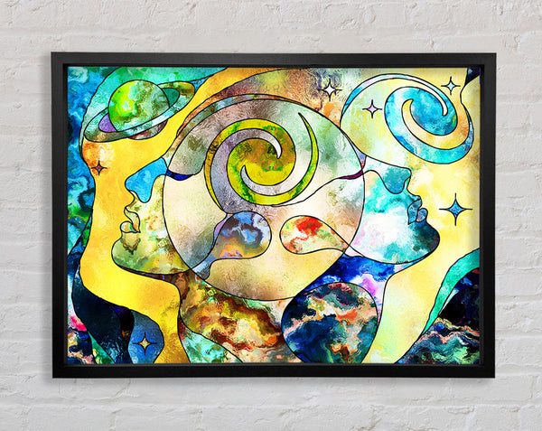 The Faces Of Time And Space Framed Print