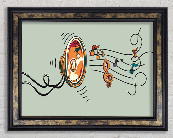 Music Notes Speaker Framed Print