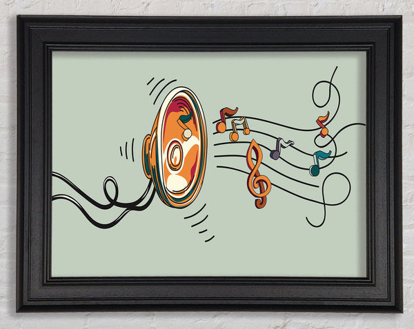 Music Notes Speaker Framed Print