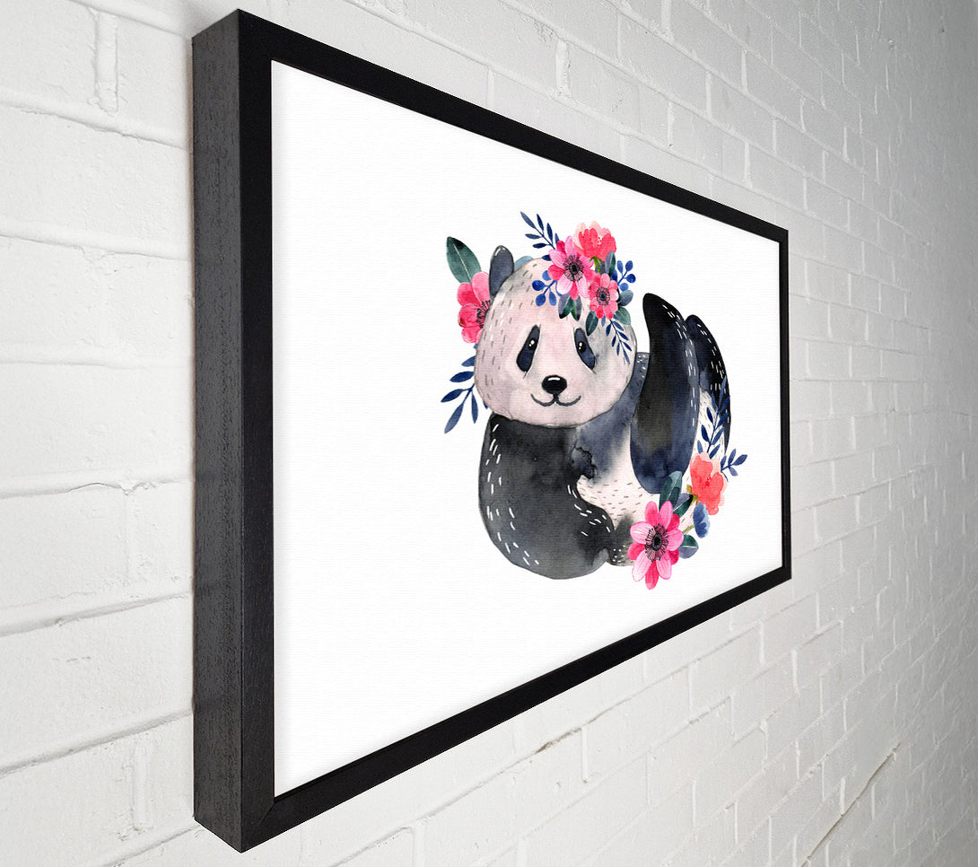  A Canvas Print of Cute Floral Panda Canvas Art