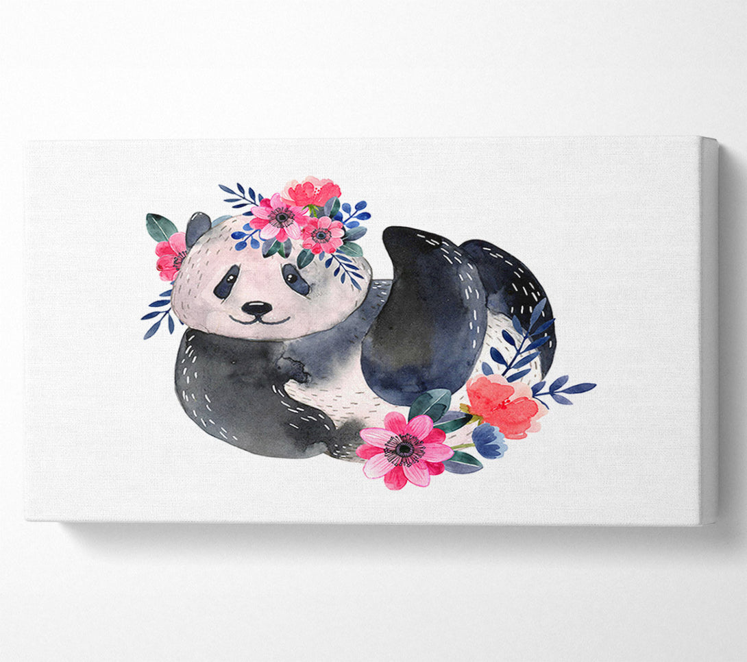  A Canvas Print of Cute Floral Panda Canvas Art