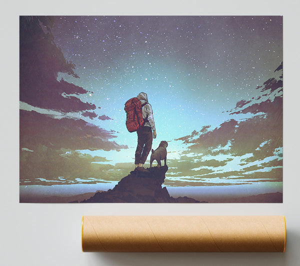 Hiking With The Dog Poster