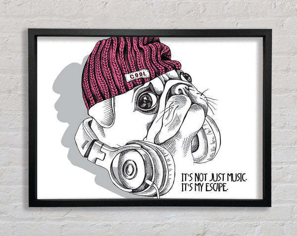 Pug Music Framed Print