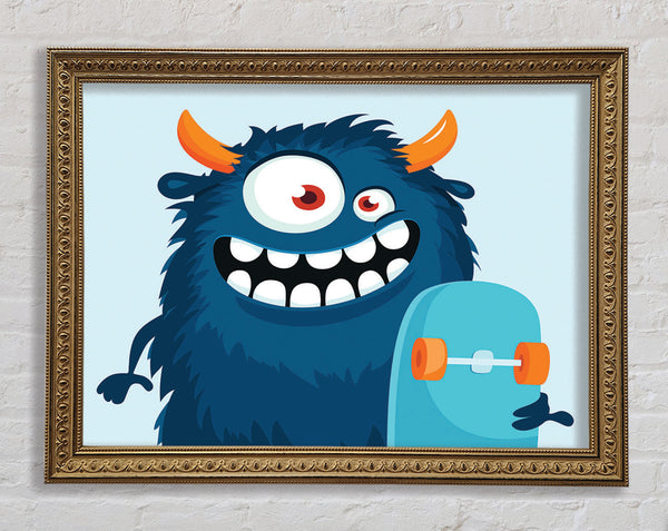 Monster Skateboarder Framed Print