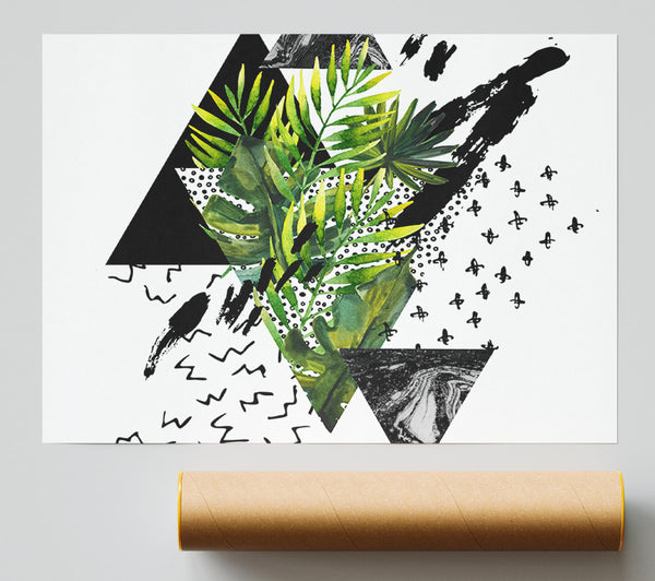 Black Triangle Modern Branch Giclee Print