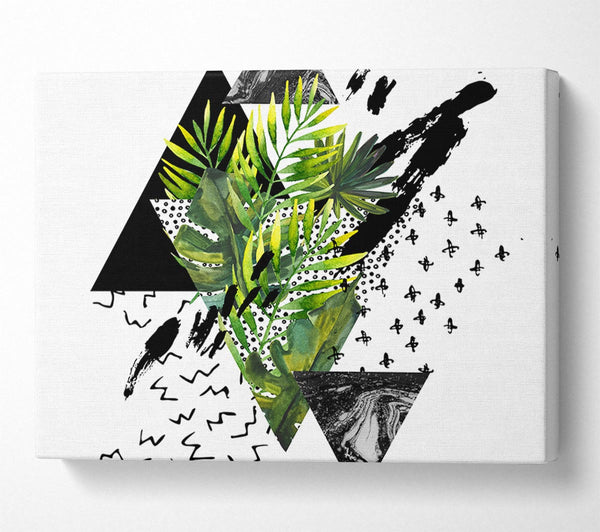  A Canvas Print of Black Triangle Modern Branch Canvas Wall Art
