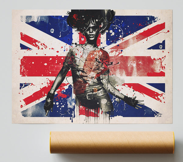Union Jack Woman Giclee Print