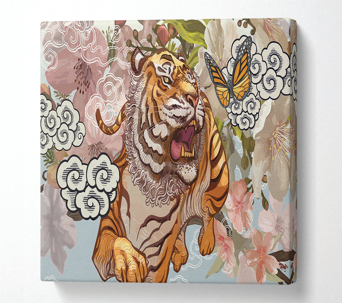  A Canvas Print of The Tiger Floral Canvas Art