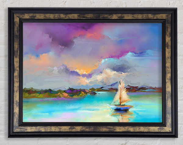 Turquoise Boating Lake Framed Print