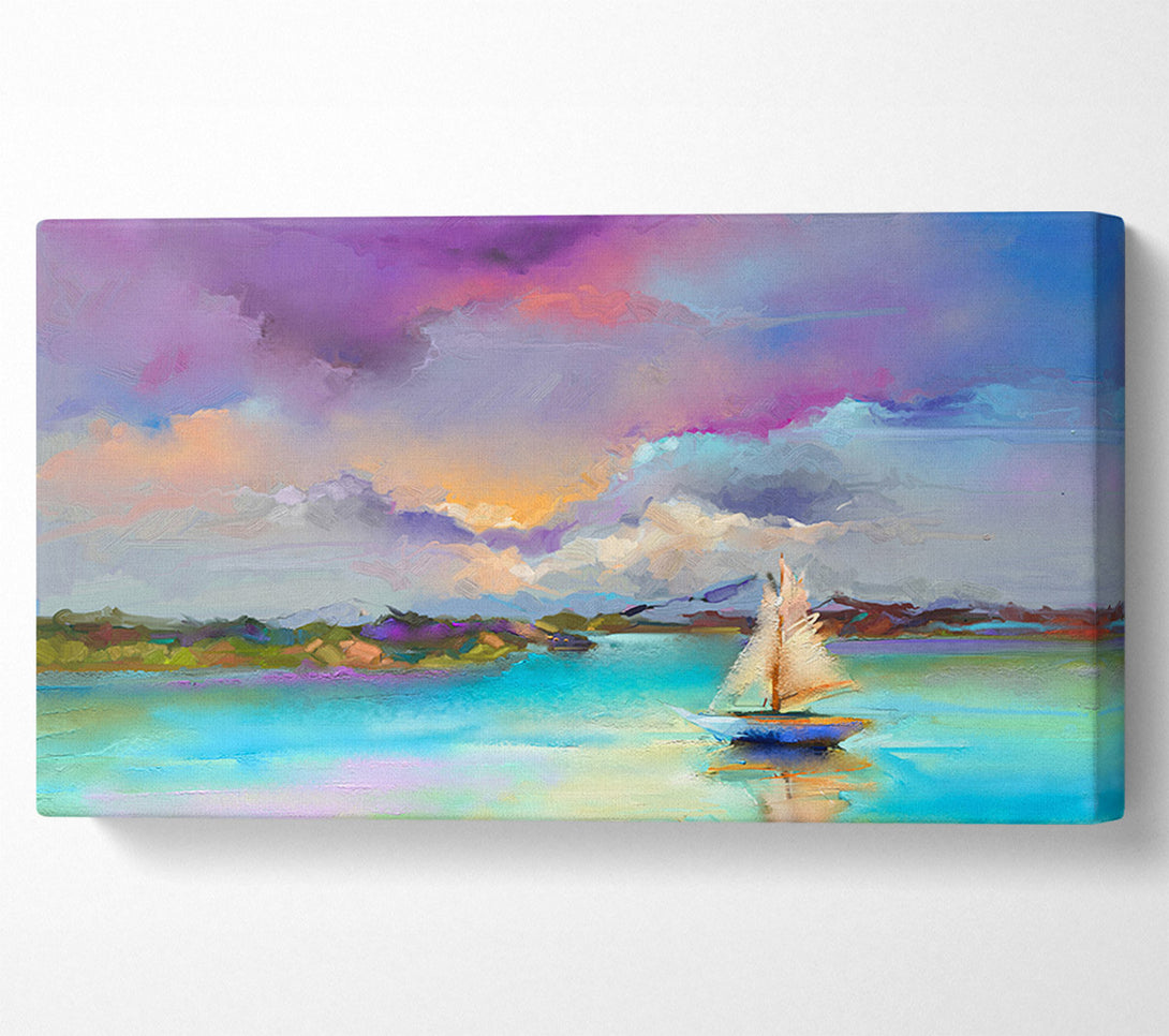  A Canvas Print of Turquoise Boating Lake Canvas Art