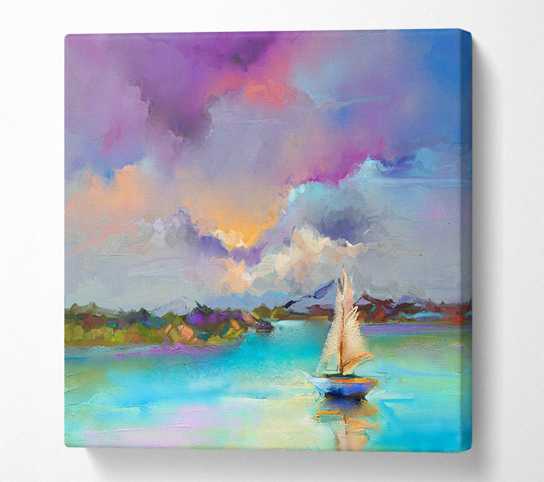  A Canvas Print of Turquoise Boating Lake Canvas Art
