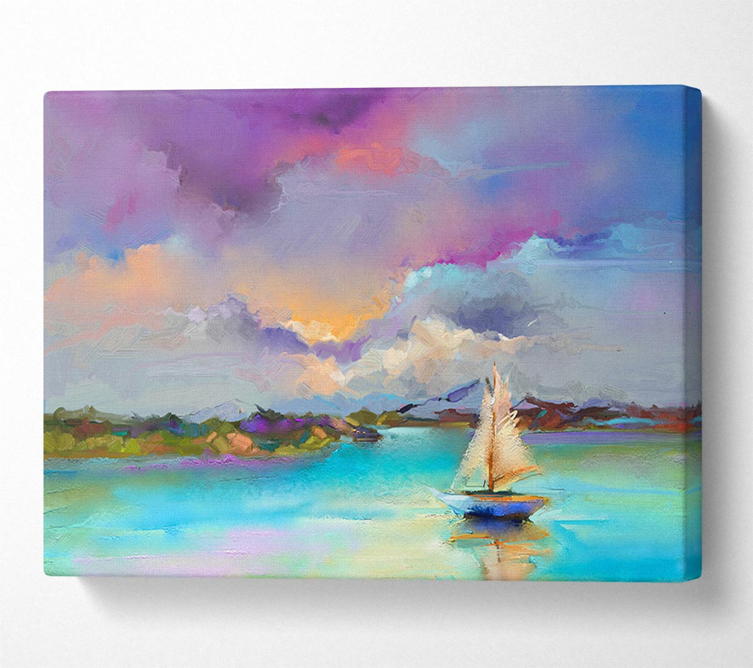 A Canvas Print of Turquoise Boating Lake Canvas Art