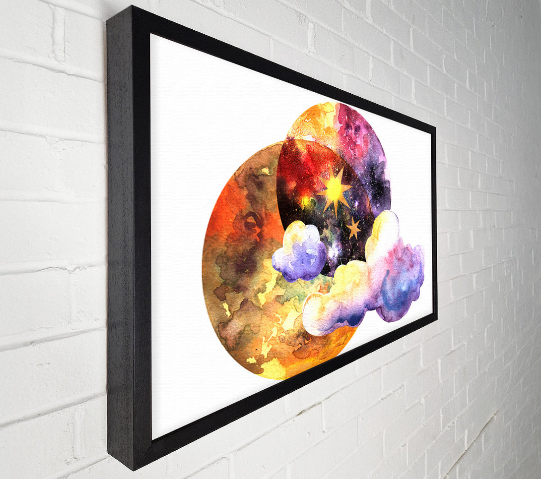  A Canvas Print of Two Moons And Cloud Canvas Print