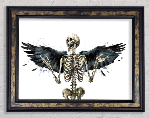 Skeleton Angel Wings Framed Print