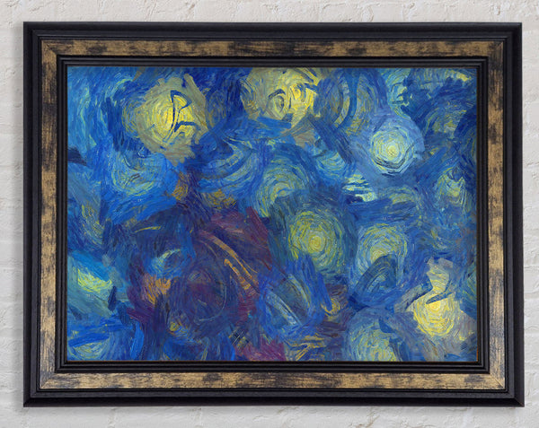 Bright Lights In Blue Framed Print