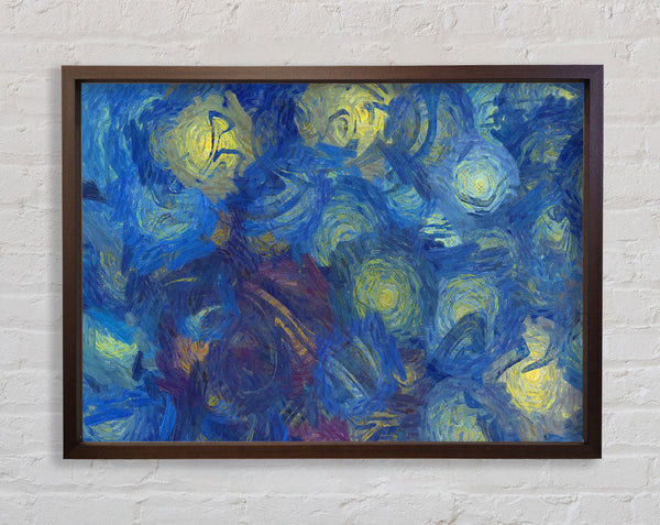 Bright Lights In Blue Framed Print