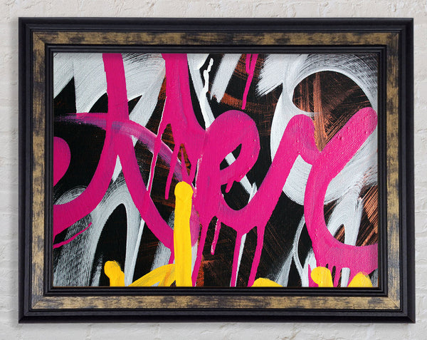 Swirl Of Pink Graffiti Framed Print
