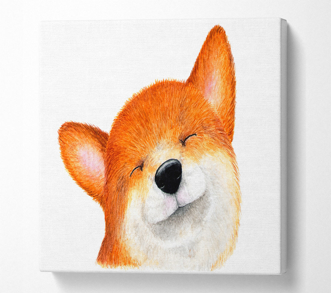  A Canvas Print of The Smiling Dog Canvas Print