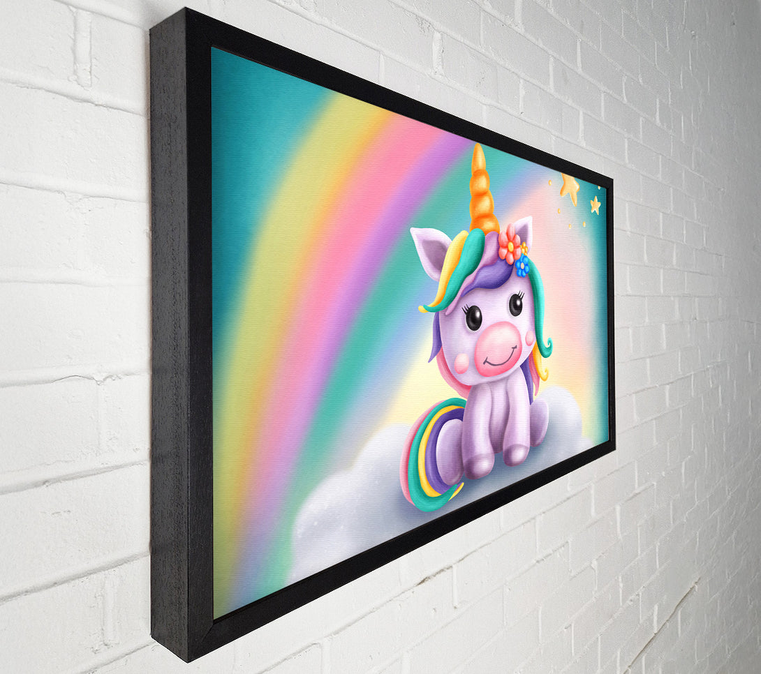  A Canvas Print of Unicorn Rainbow Happy Canvas Print