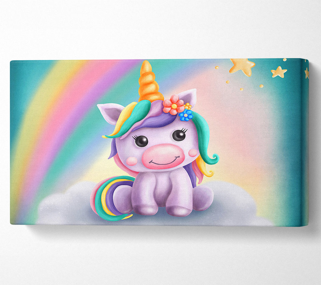  A Canvas Print of Unicorn Rainbow Happy Canvas Print