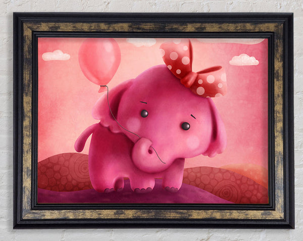 The Pink Elephant Balloon Framed Print