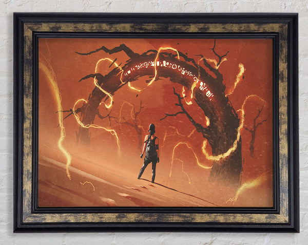 The Curved Evil Branch Framed Print