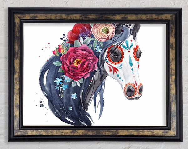 Day Of The Dead Horse Framed Print