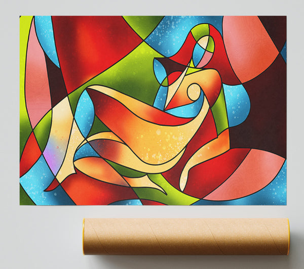 Stained Glass Abstract Giclee Print