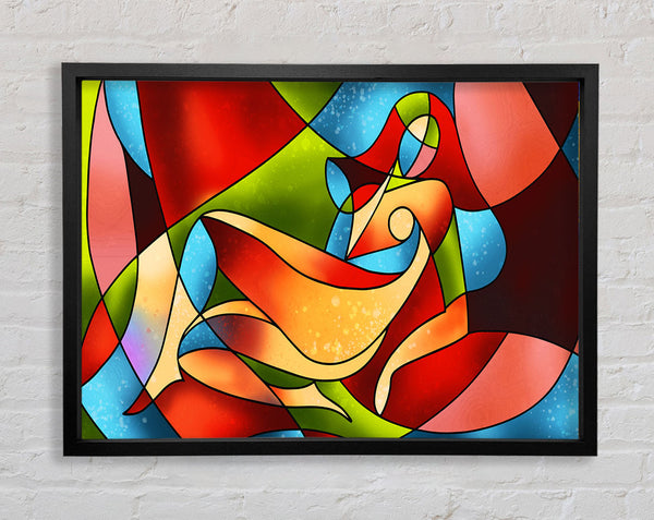 Stained Glass Abstract Framed Print