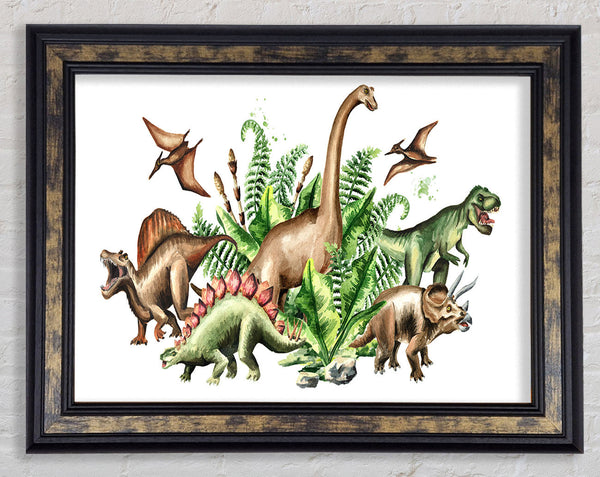 Dinosaur Crew Framed Print