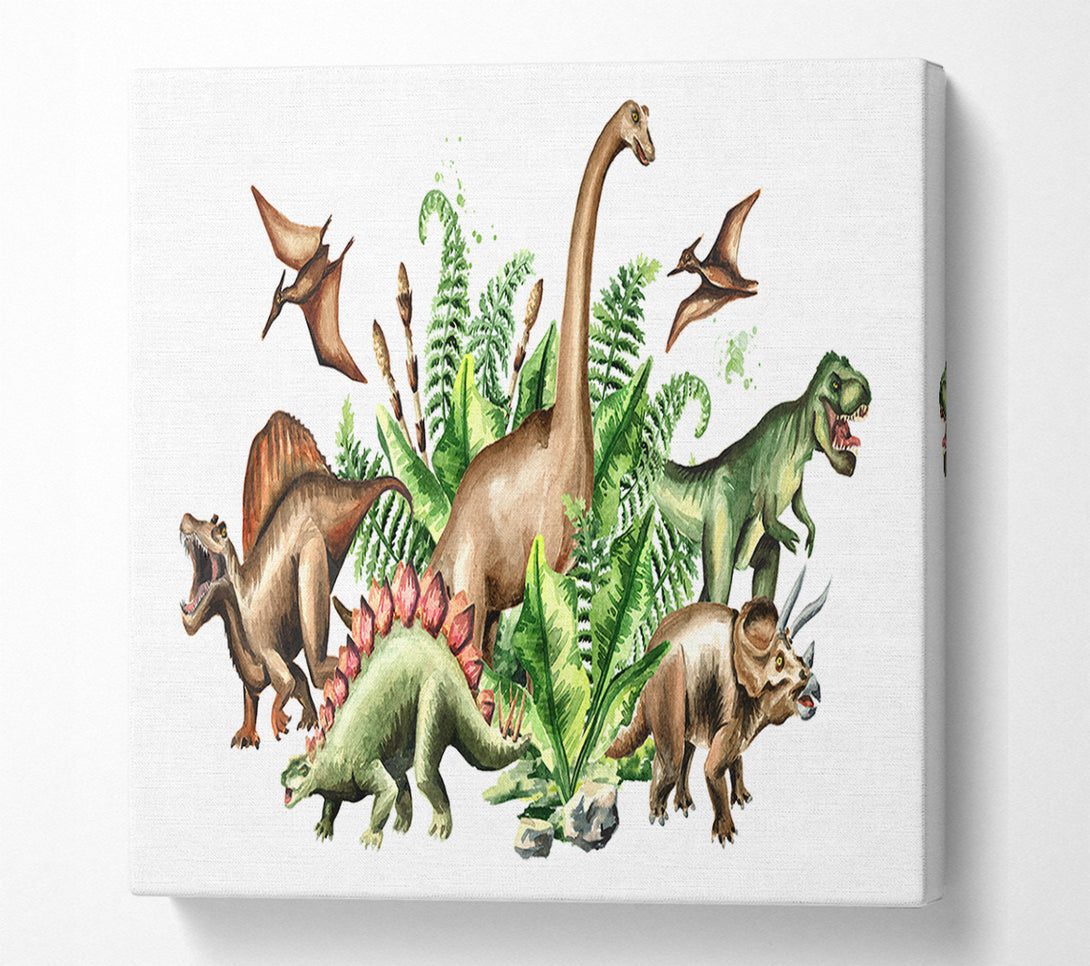  A Canvas Print of Dinosaur Crew Canvas Print