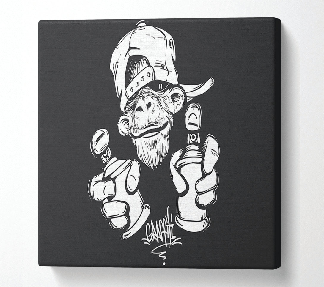  A Canvas Print of Spray Can Monkey Canvas Print