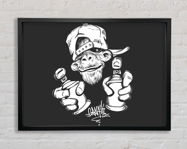 Spray Can Monkey Framed Print