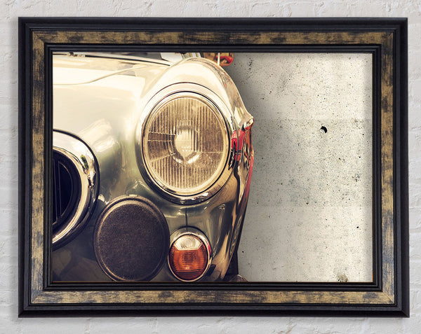 Close Up Classic Headlight Framed Print