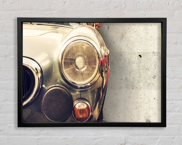 Close Up Classic Headlight Framed Print