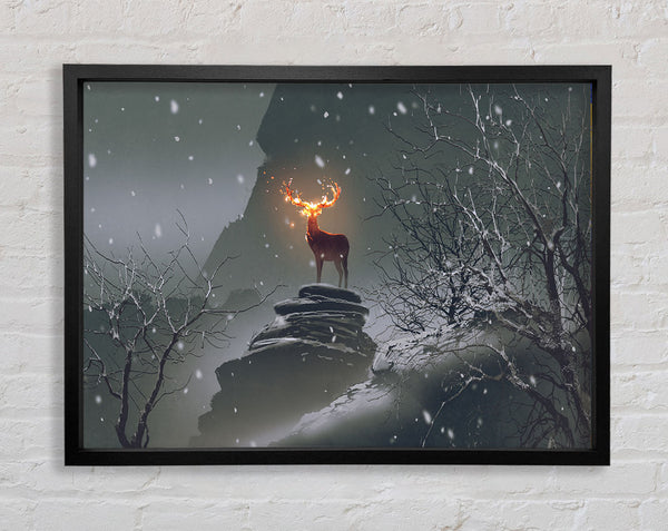 Fire Stag Framed Print