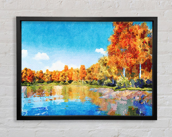 Vibrant Orange Trees Framed Print