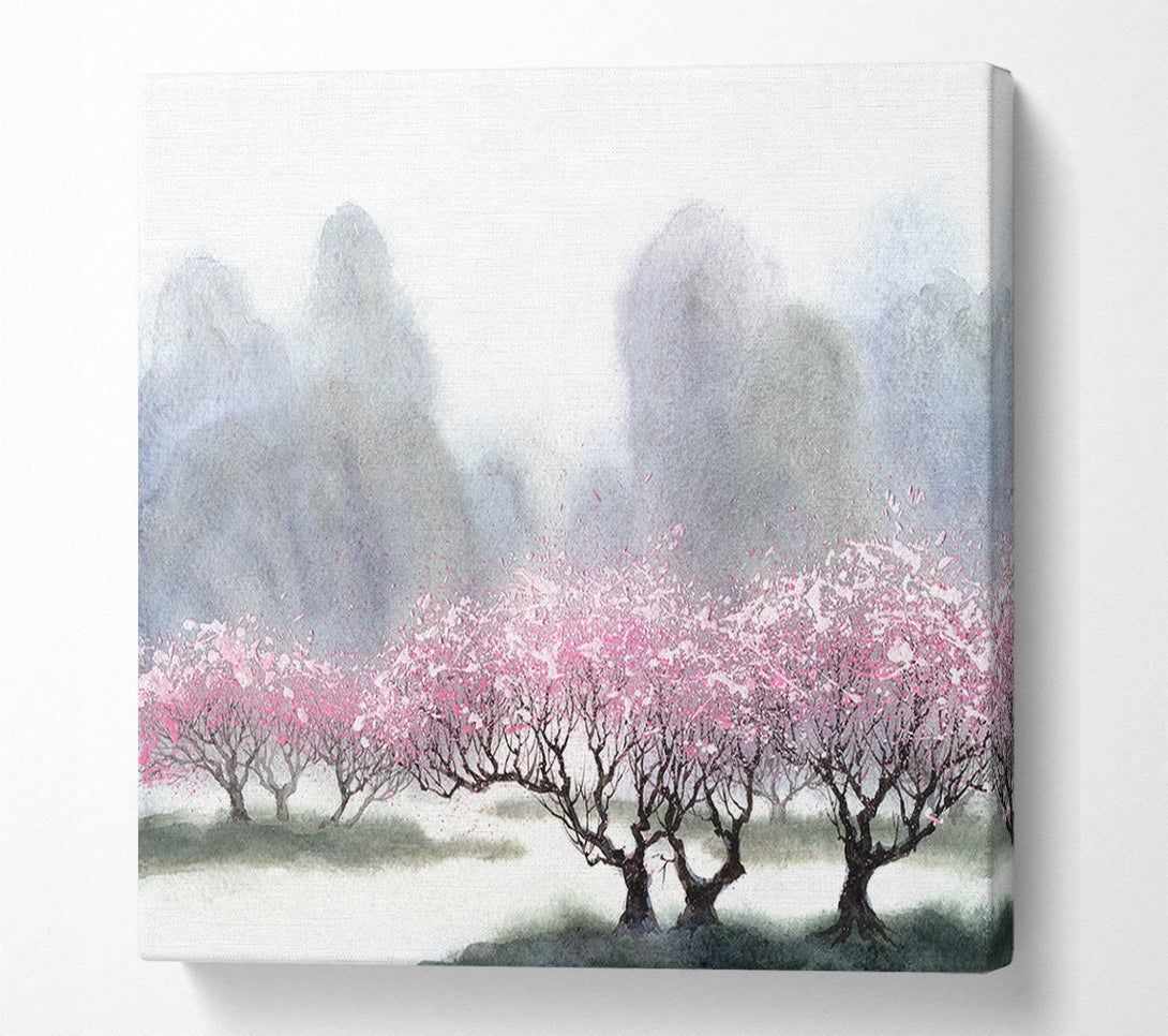 A Canvas Print of Pink Blossom Dusk Canvas Print